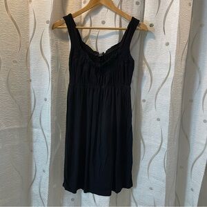Majora Ruffled Empire Waist Dress Women Small Black Excellent Sleeveless‎ Jersey